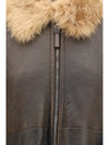 vintage-effect shearling bomber with shiny zipper pull