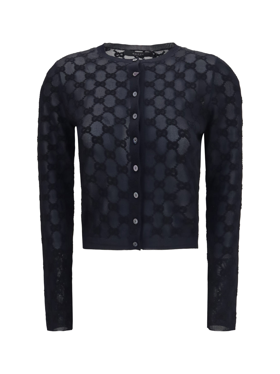 GUCCI L gg all-over viscose crepe cardigan