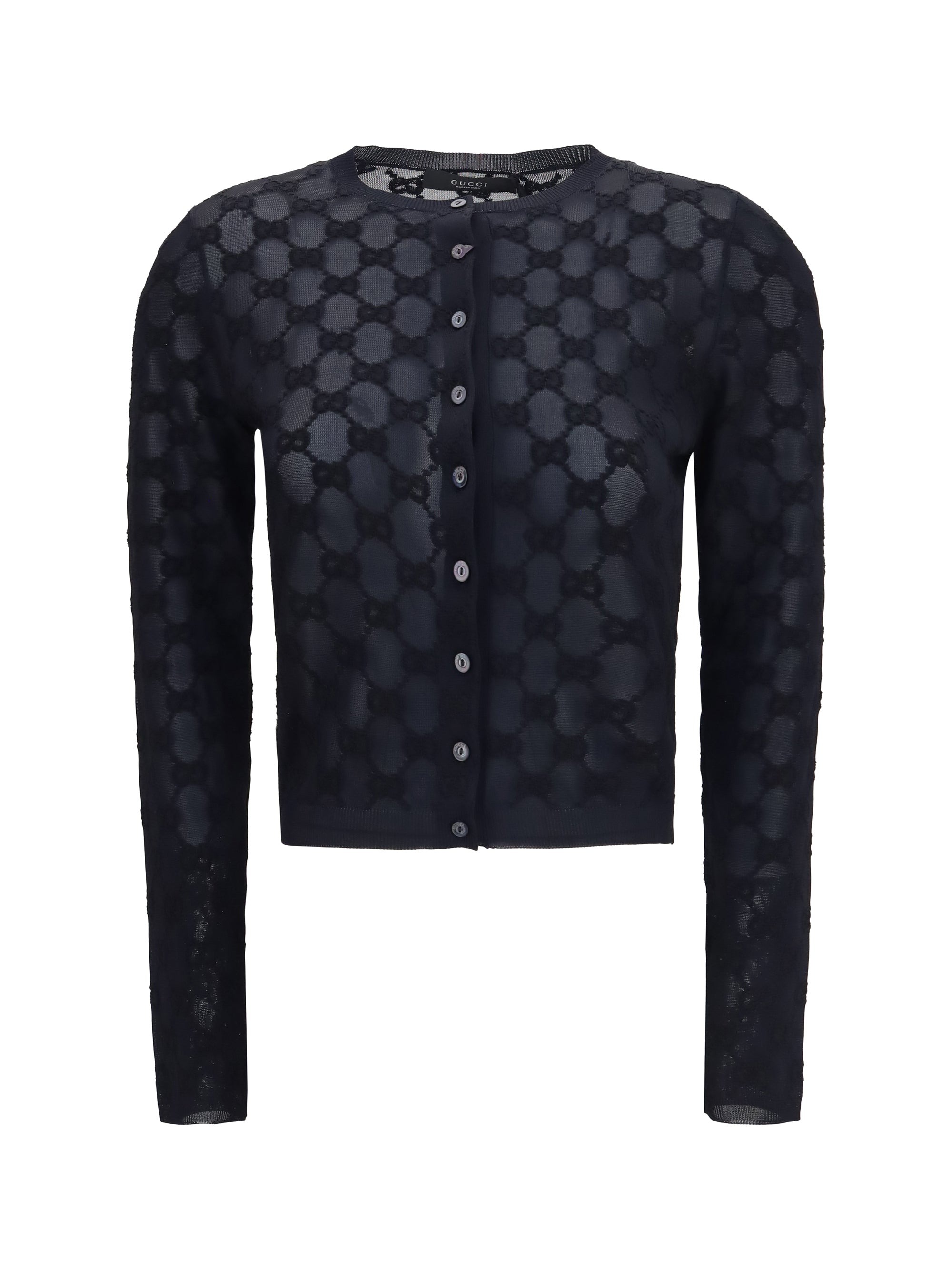 gg all-over viscose crepe cardigan
