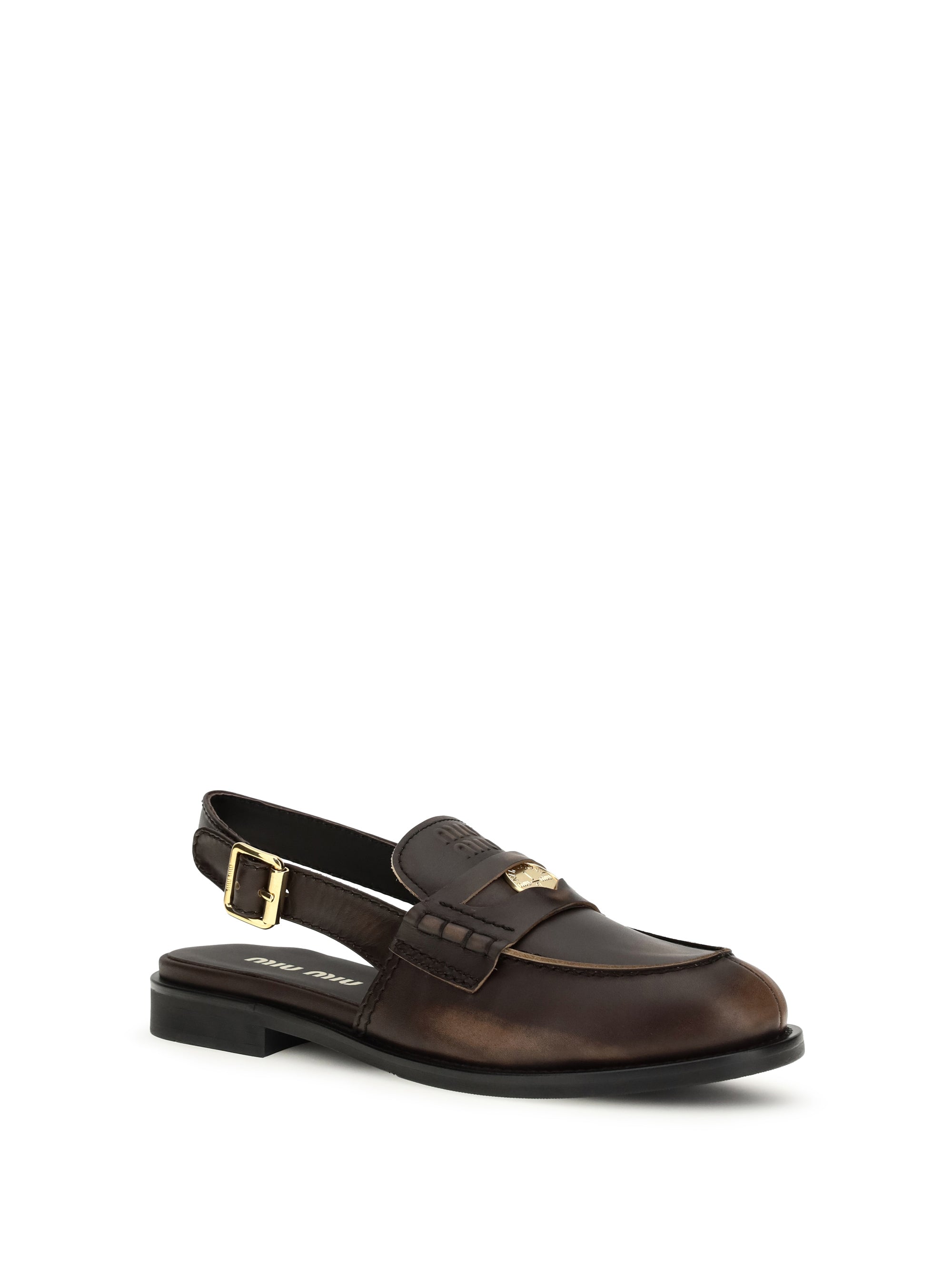 buckled leather loafers