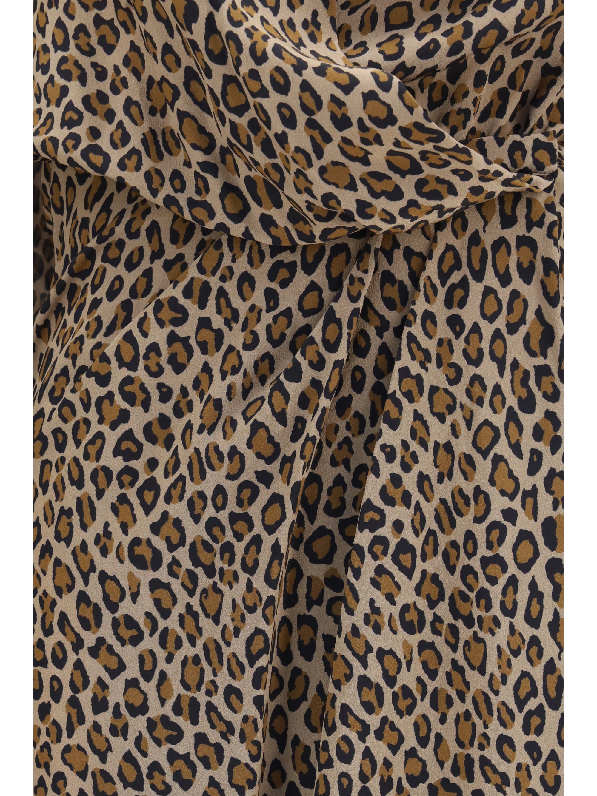 leopard-print cross-over crêpe de chine maxi dress