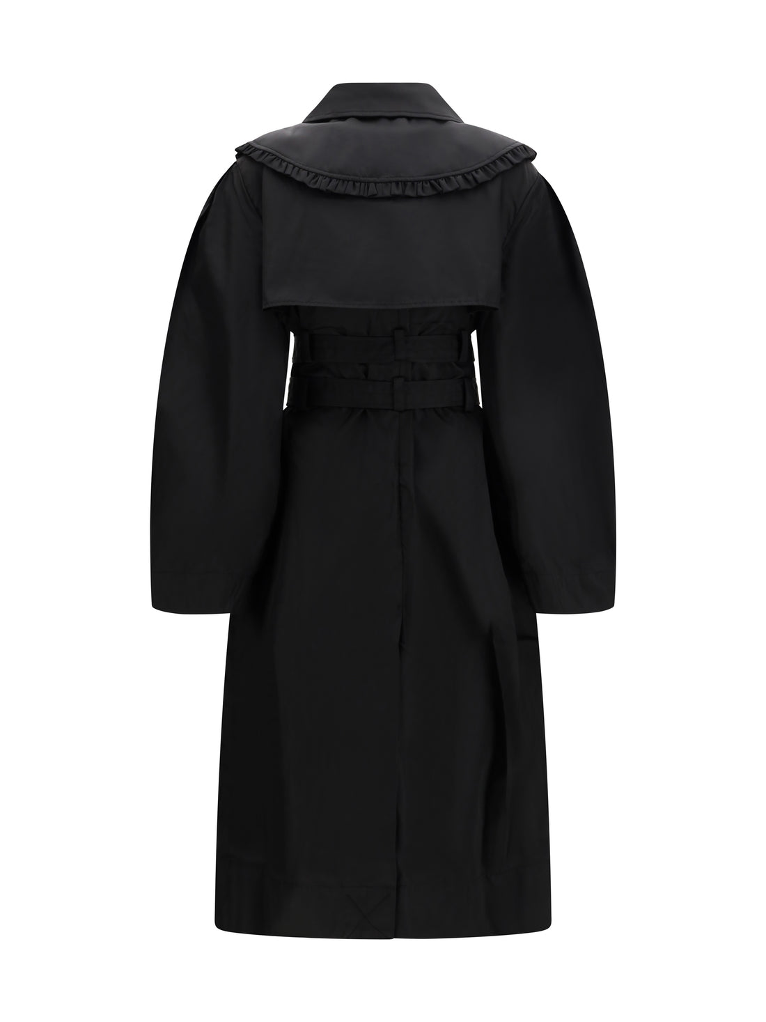 GANNI 36 belted double-breasted coat