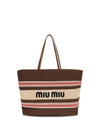 raffia-effect yarn tote bag