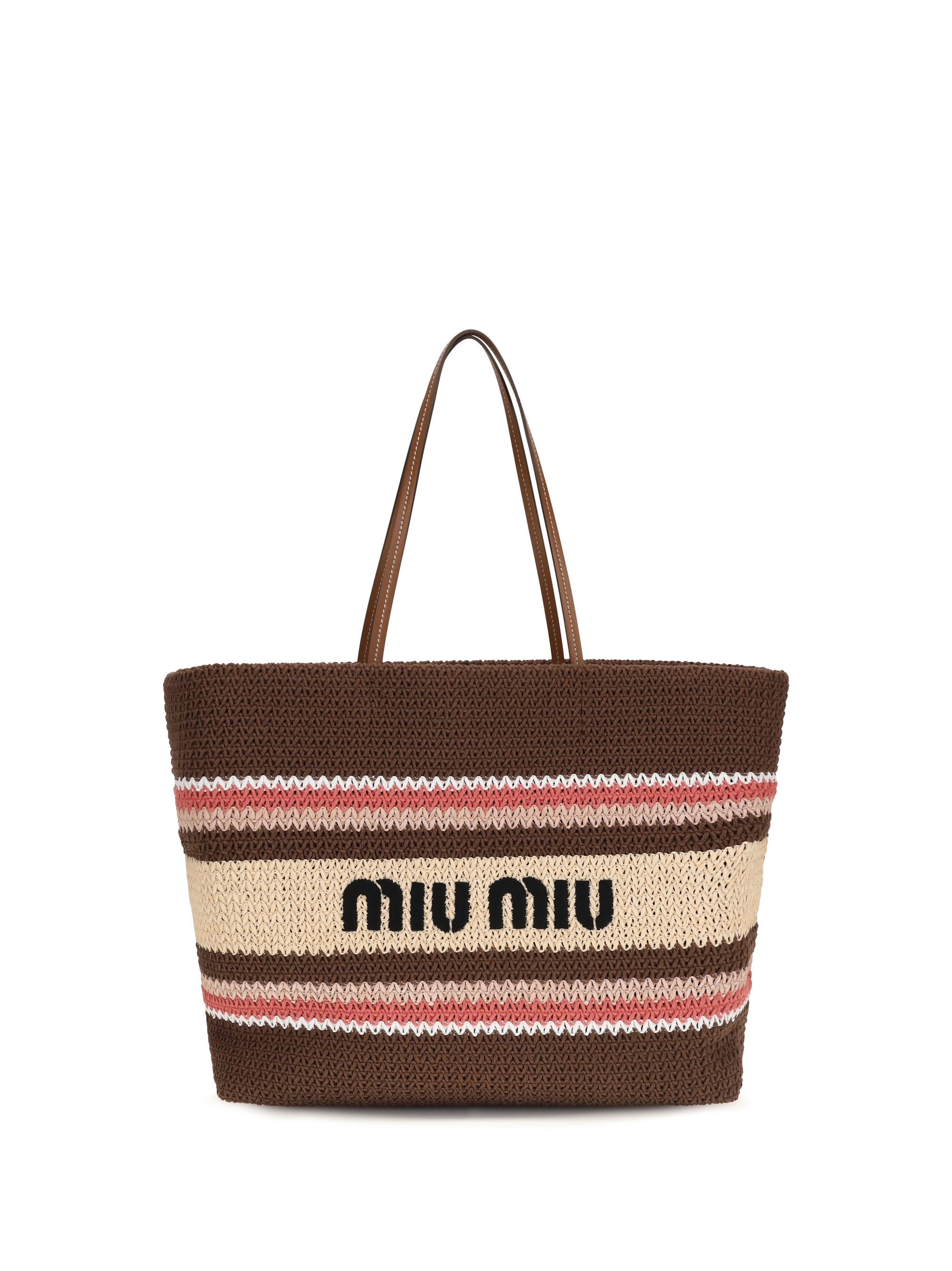 raffia-effect yarn tote bag