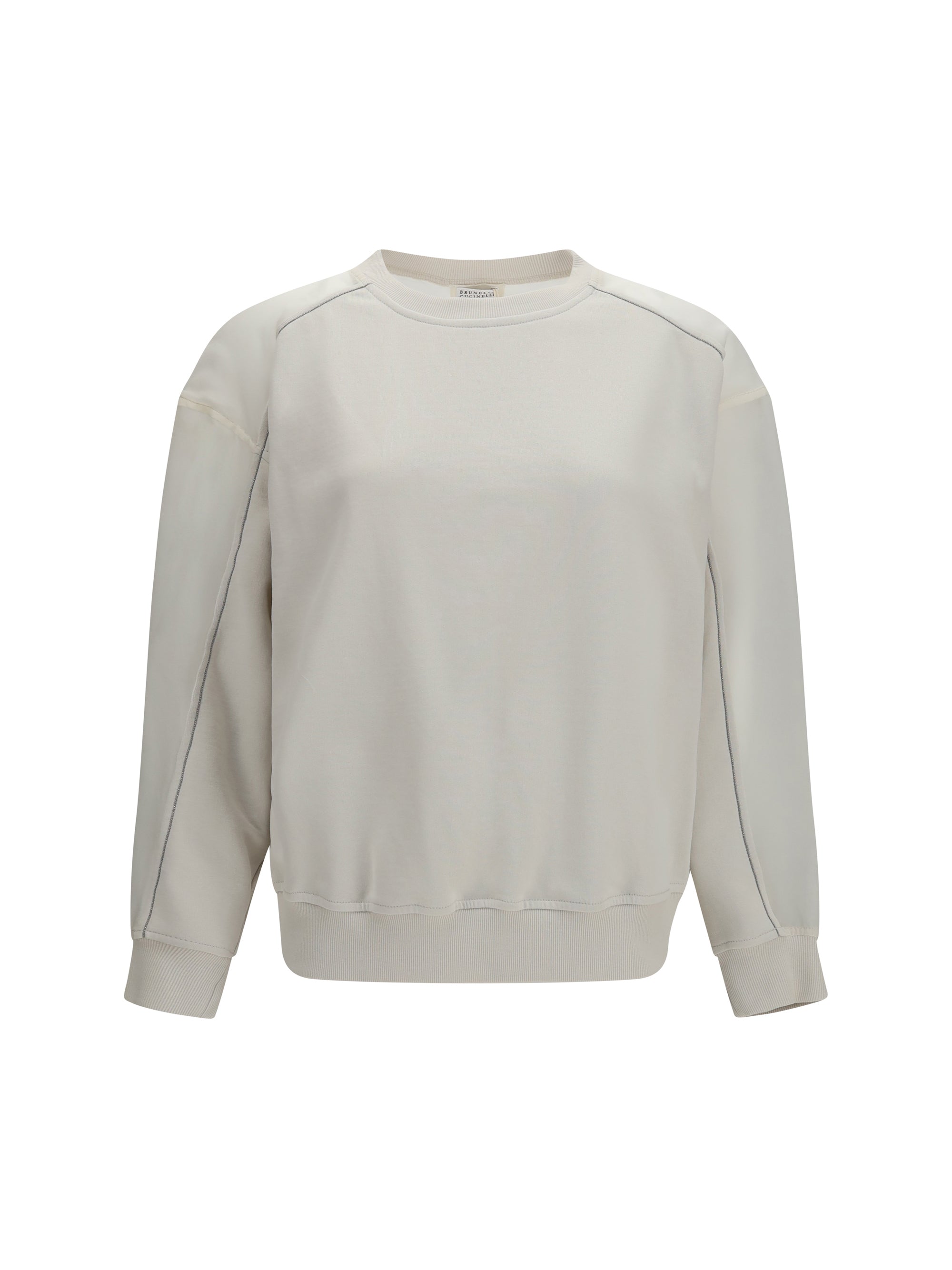 crewneck sweatshirt with organza sleeves