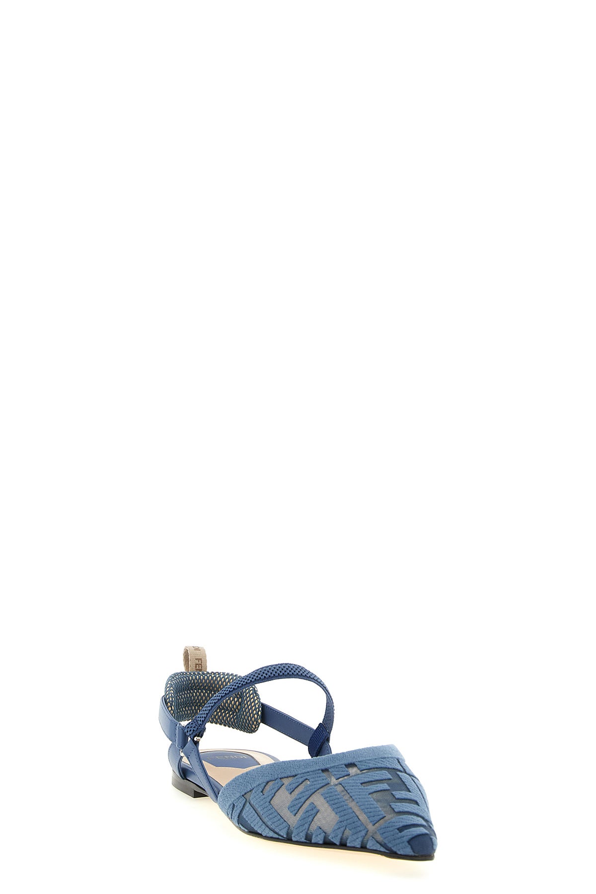 the fendi colibrì lite low slingbacks are distinguished by a tapered pointed sil