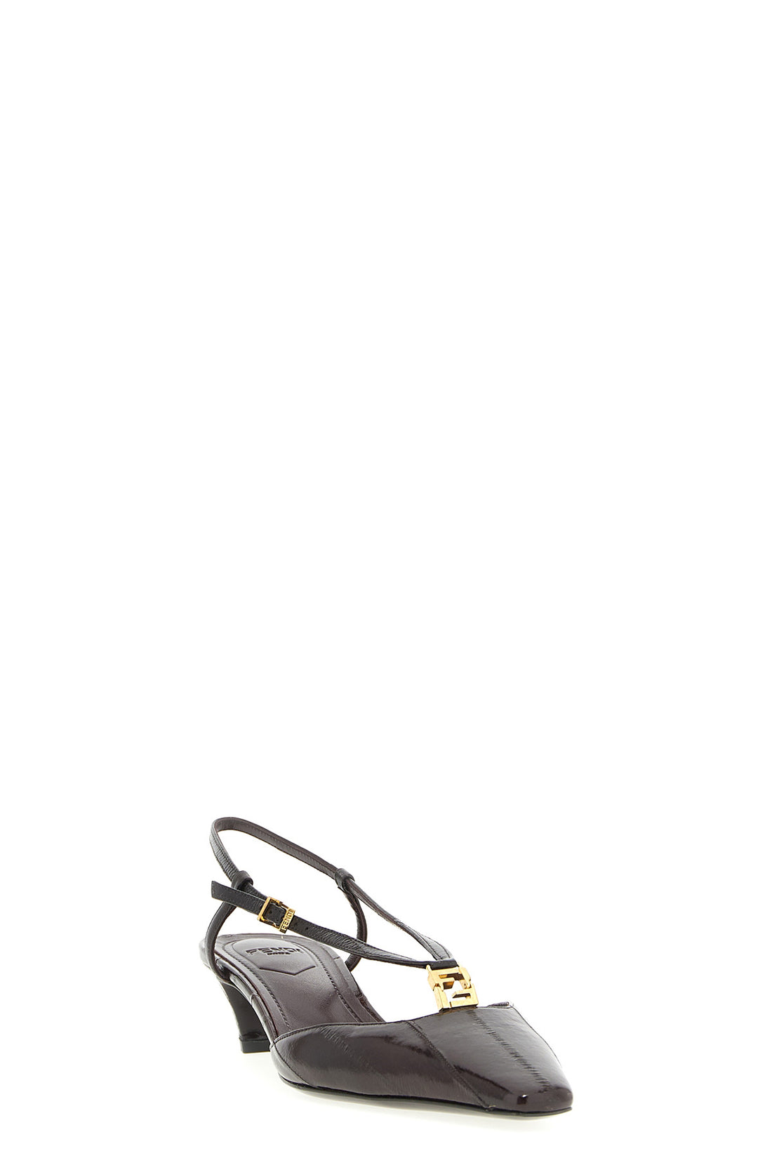 FENDI 36.5 fendi ffold leather slingbacks