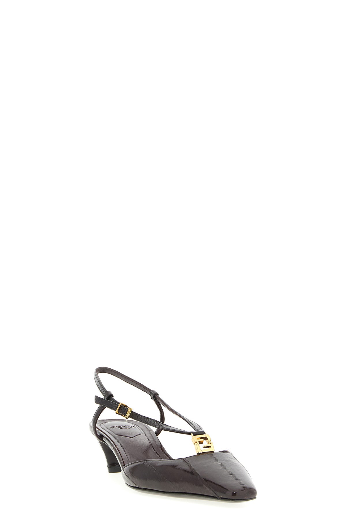 fendi ffold leather slingbacks