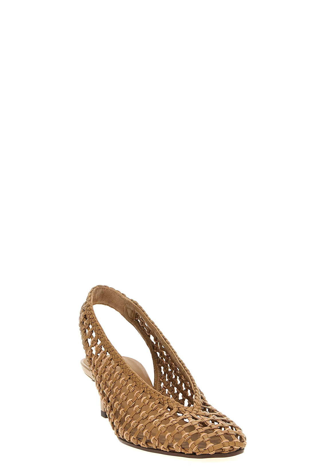 FENDI 41 hand-woven leather slingbacks