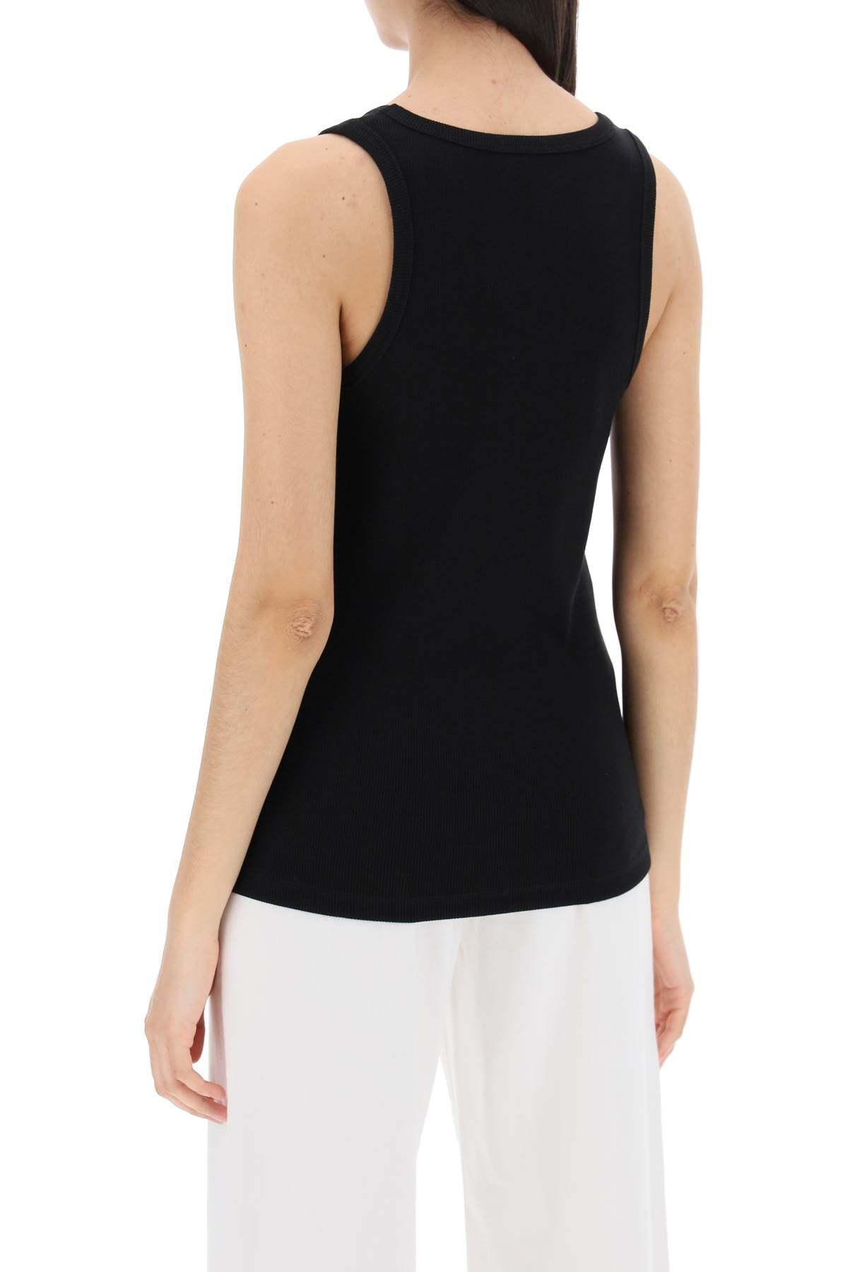 sleeveless ribbed jersey top