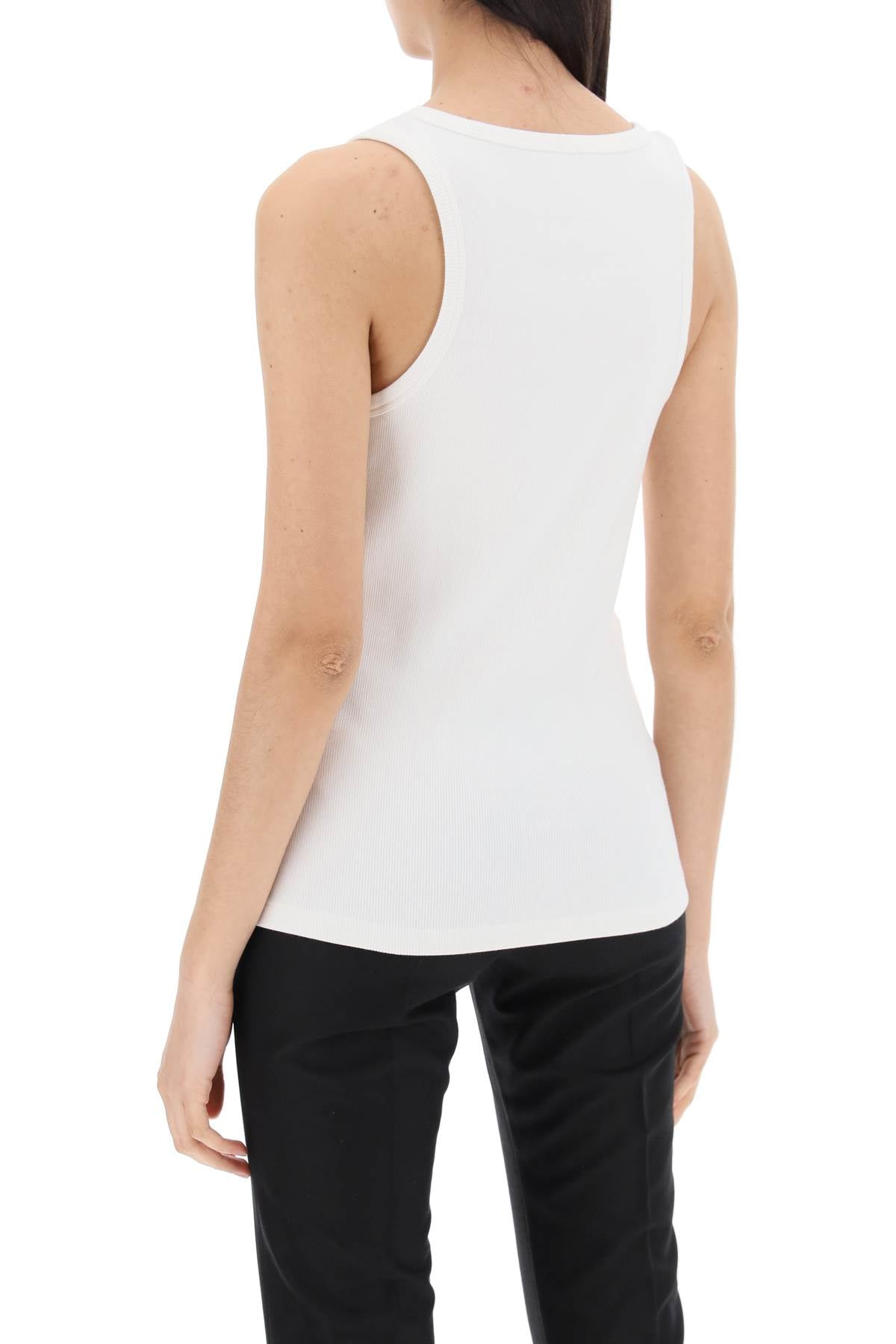 sleeveless ribbed jersey top