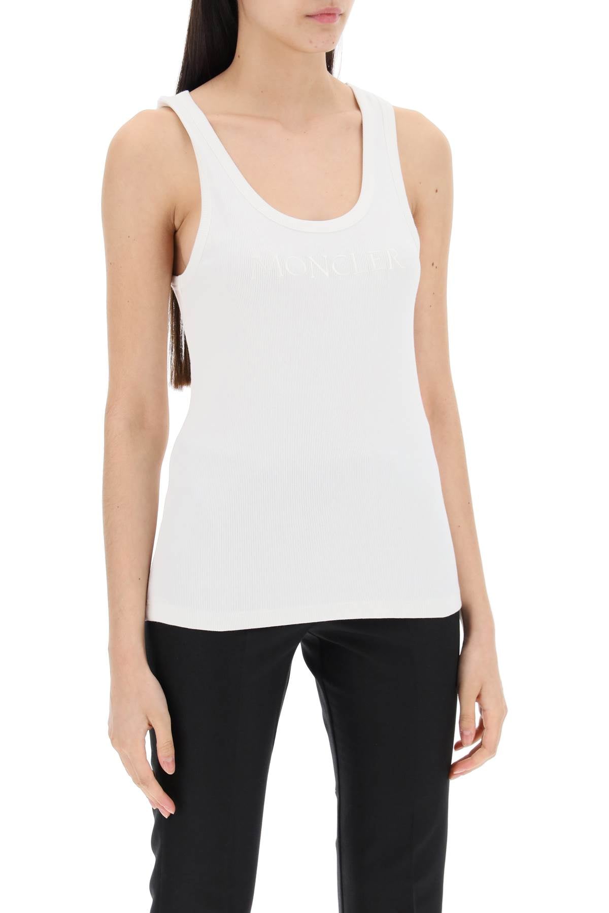 sleeveless ribbed jersey top