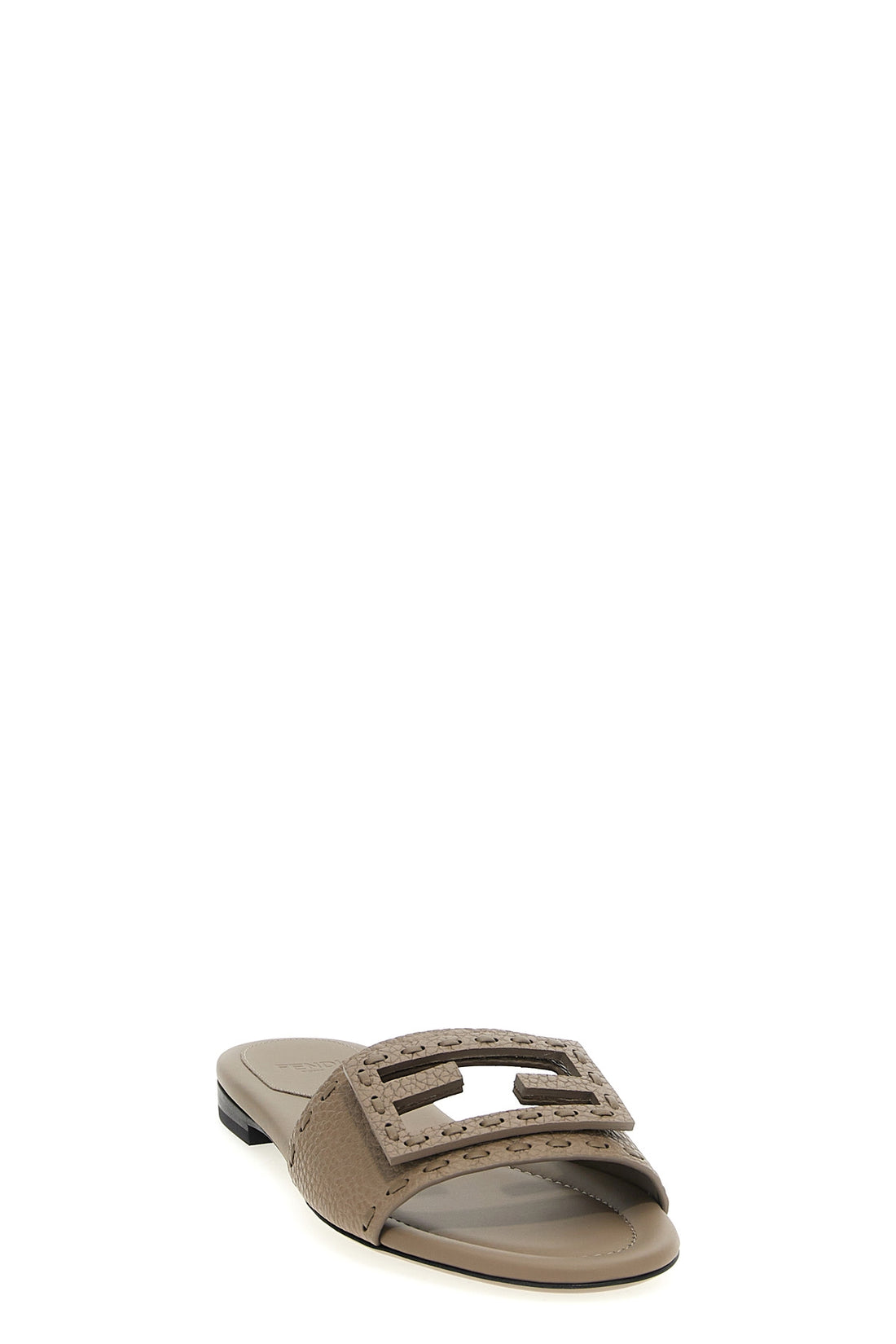 FENDI 36 baguette slides in tumbled leather finished