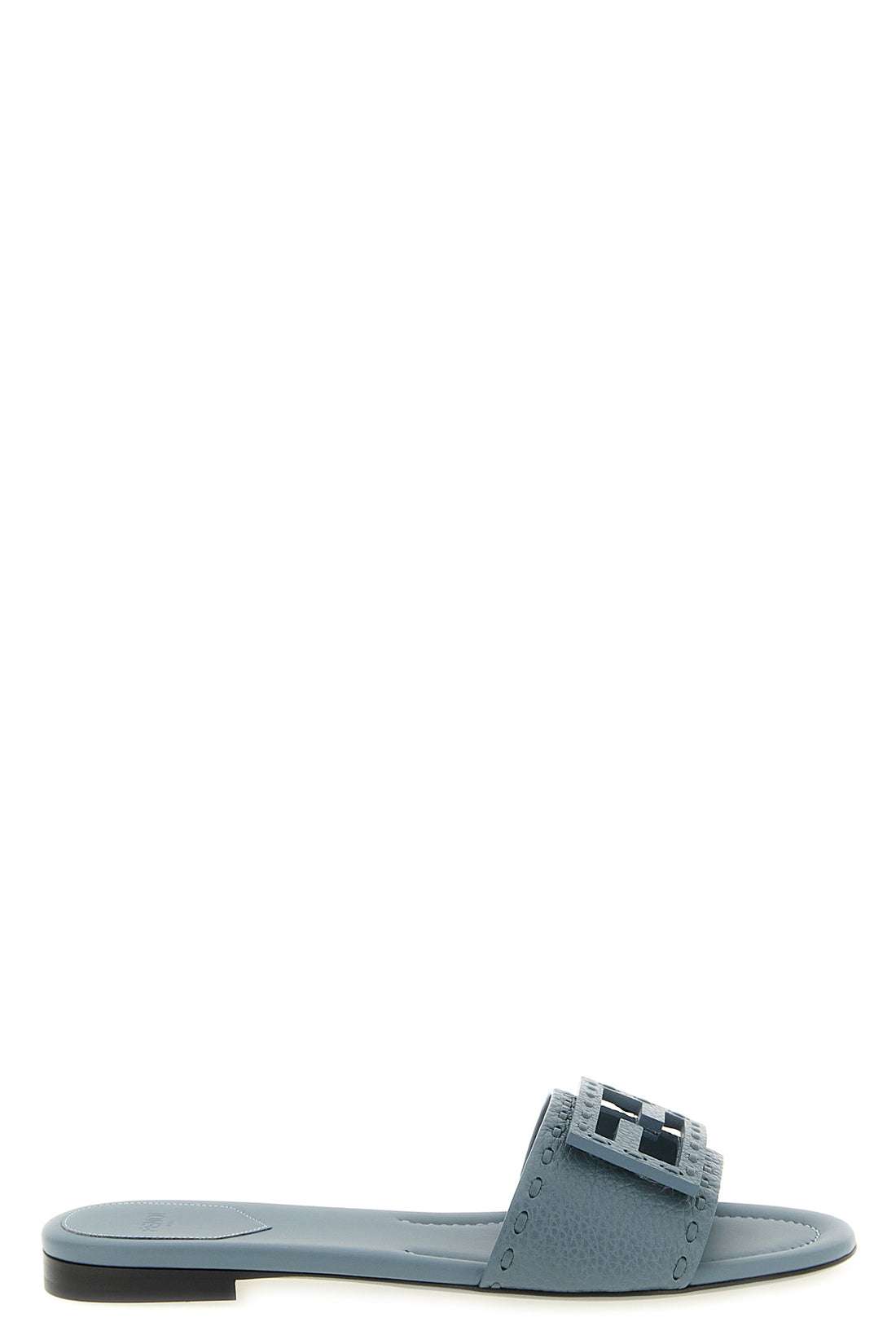 FENDI 37 baguette slides in tumbled leather finished