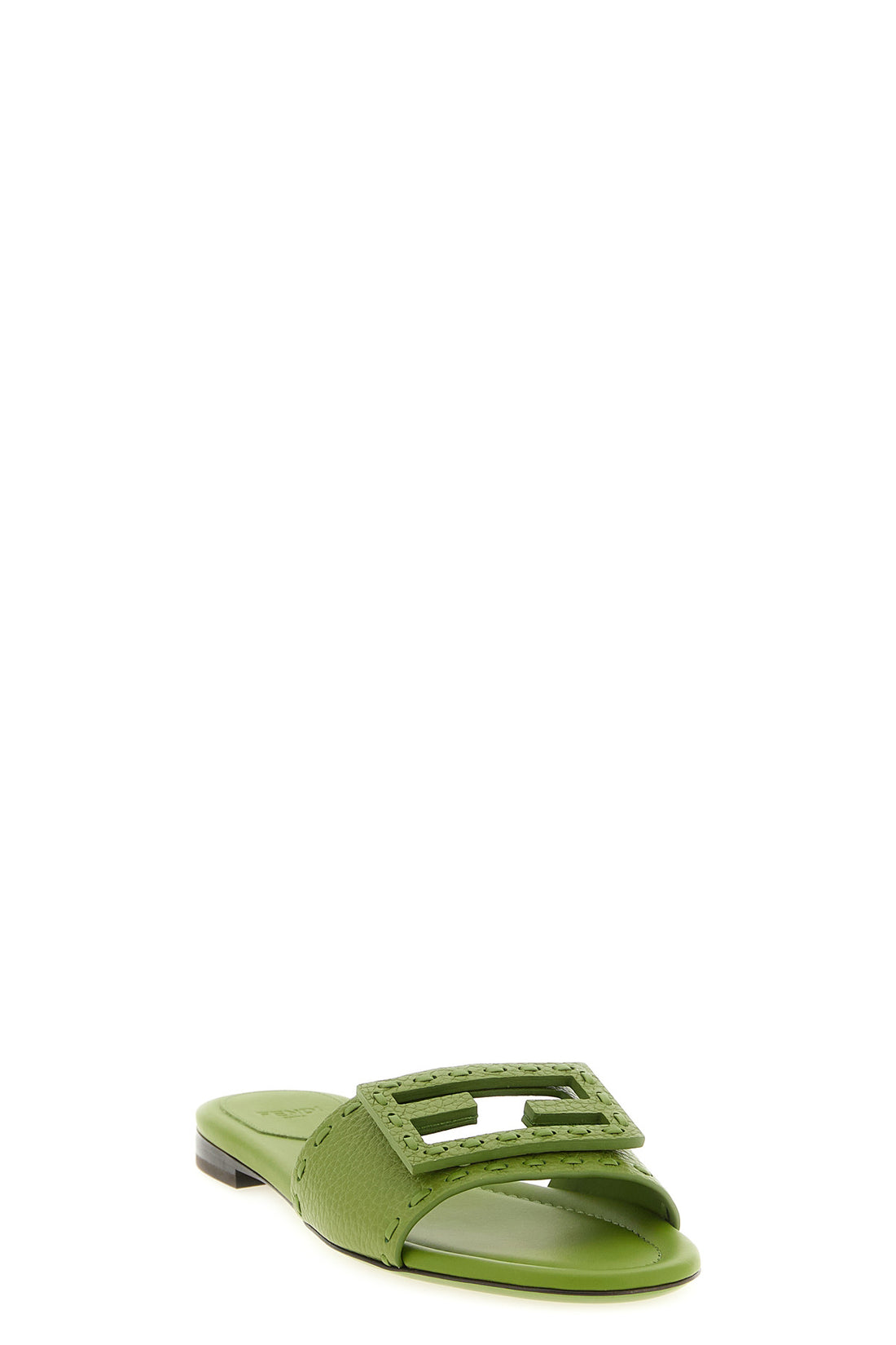 FENDI 37 baguette slides in tumbled leather finished