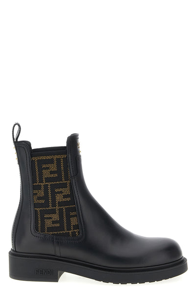 fendi filo leather ankle boots