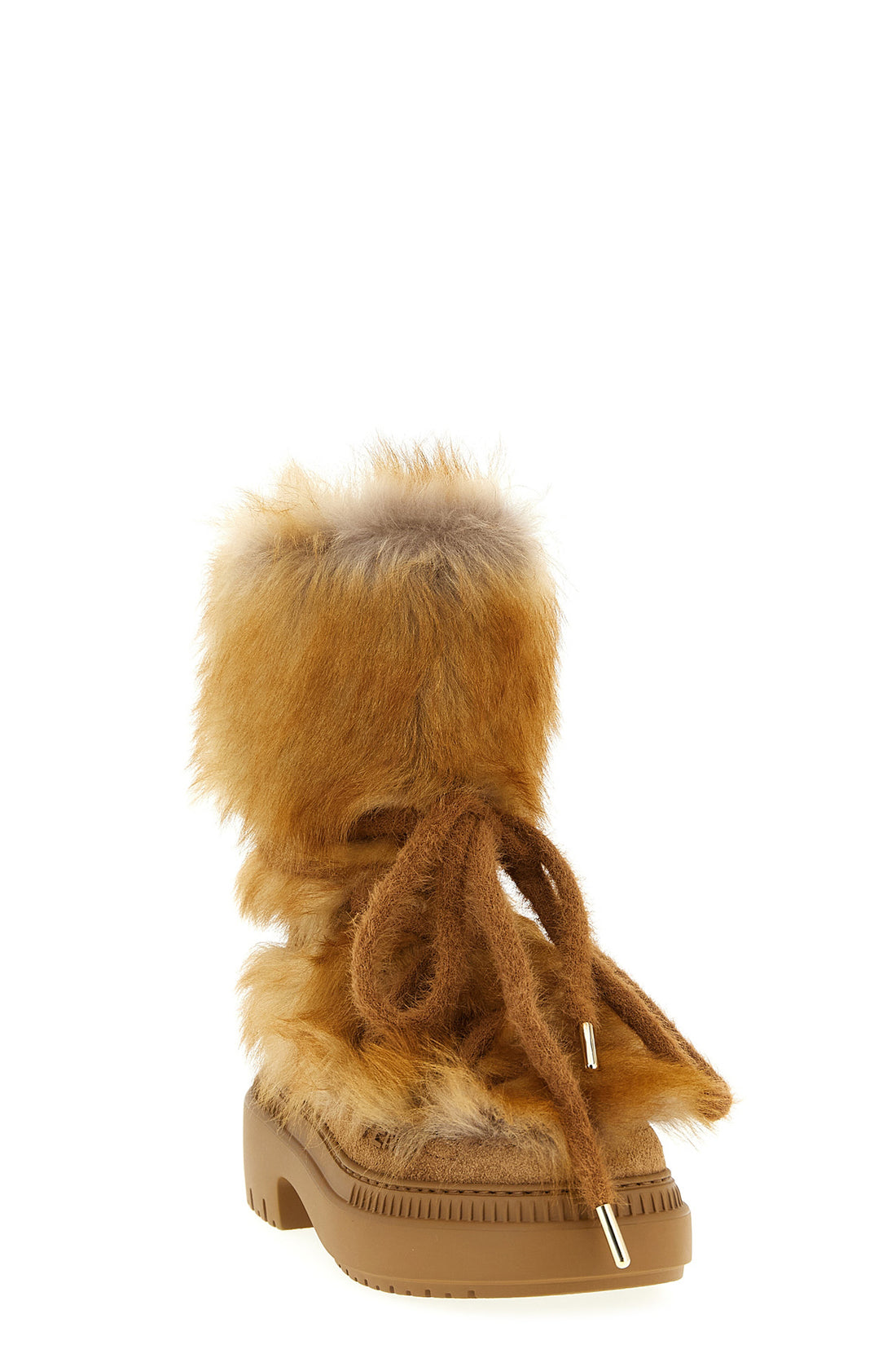 FENDI 37 apres chic sheepskin and fur boots