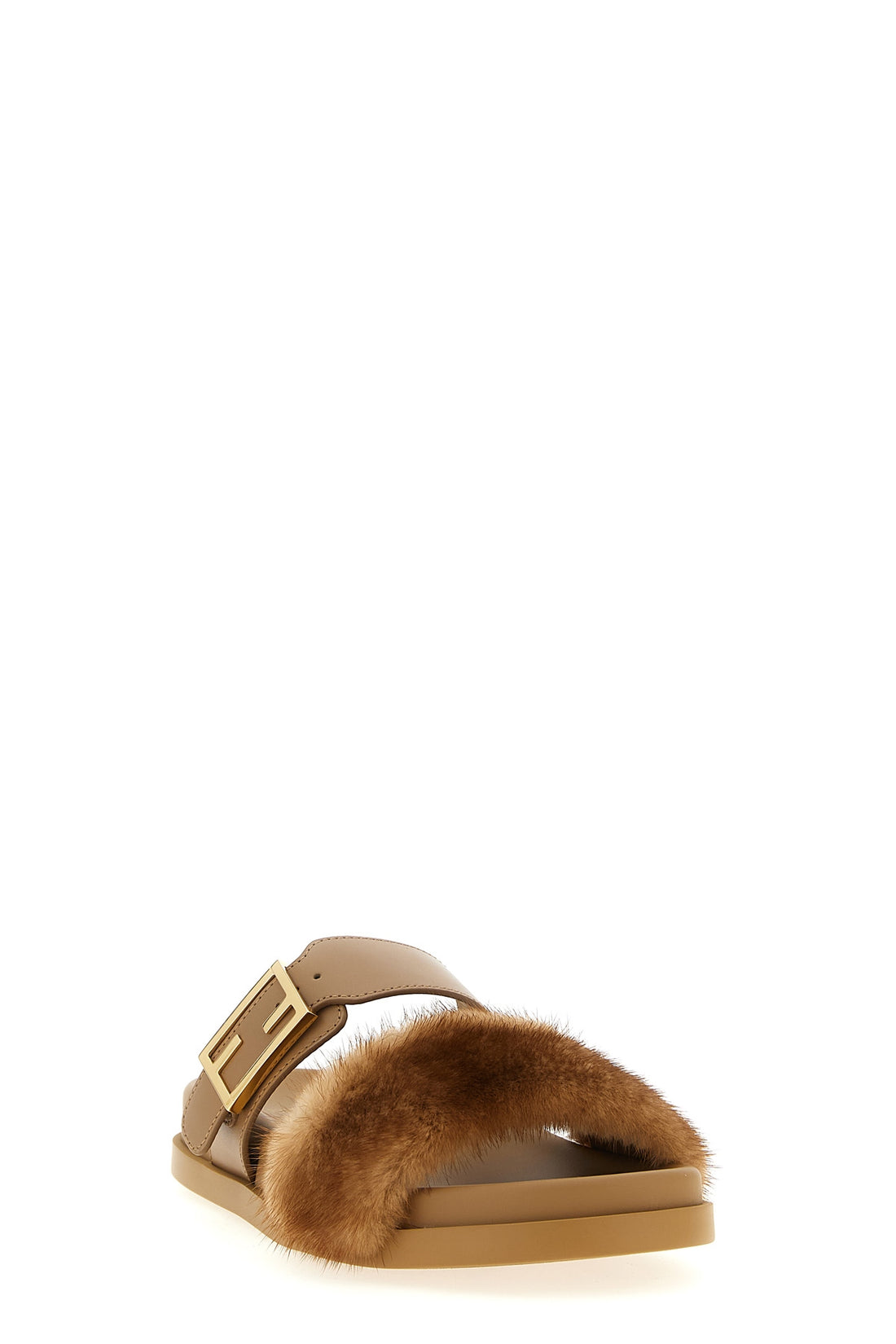 FENDI 36 fendi feel leather slides