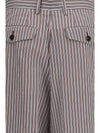 striped pleated pants