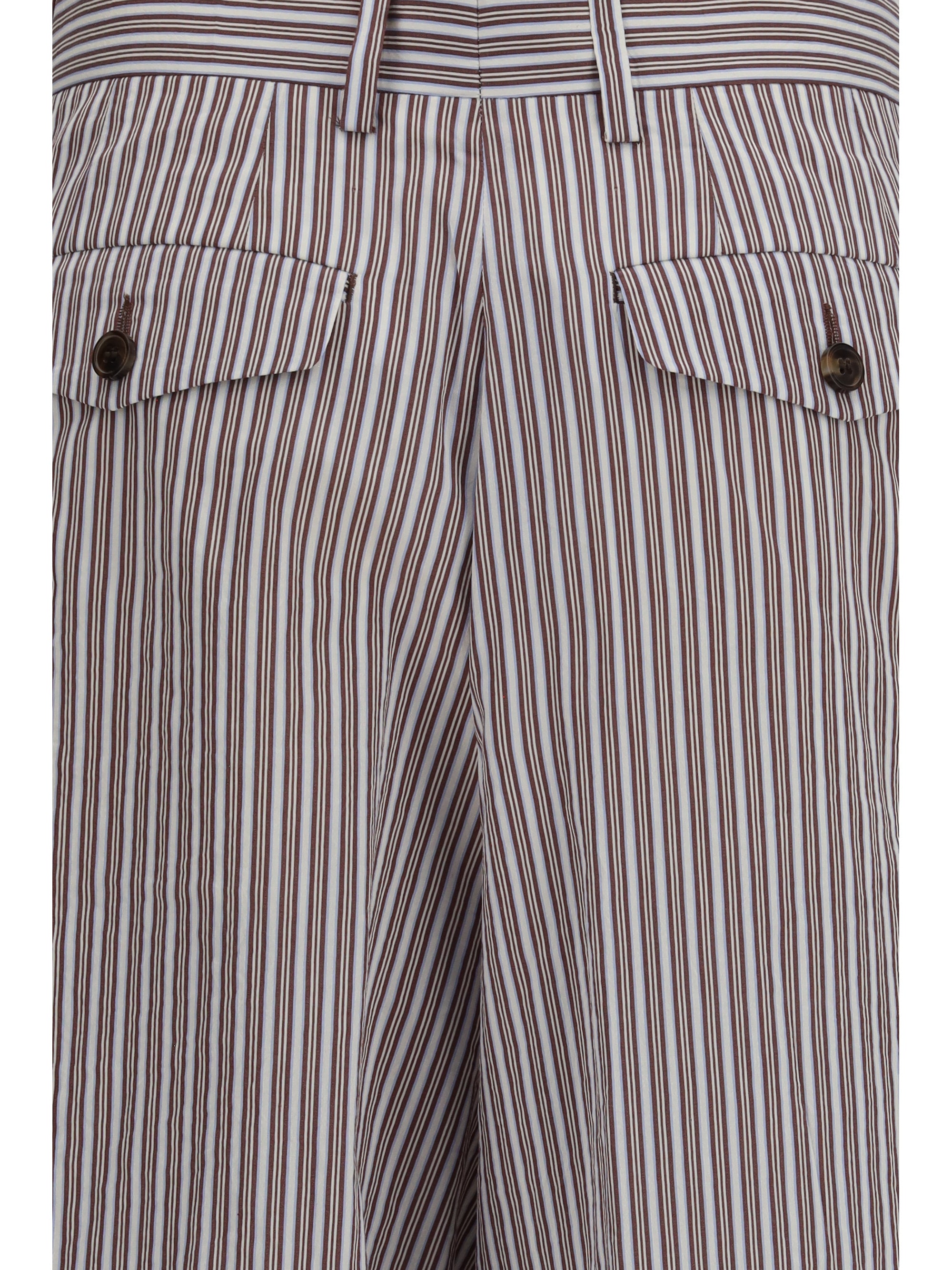 striped pleated pants