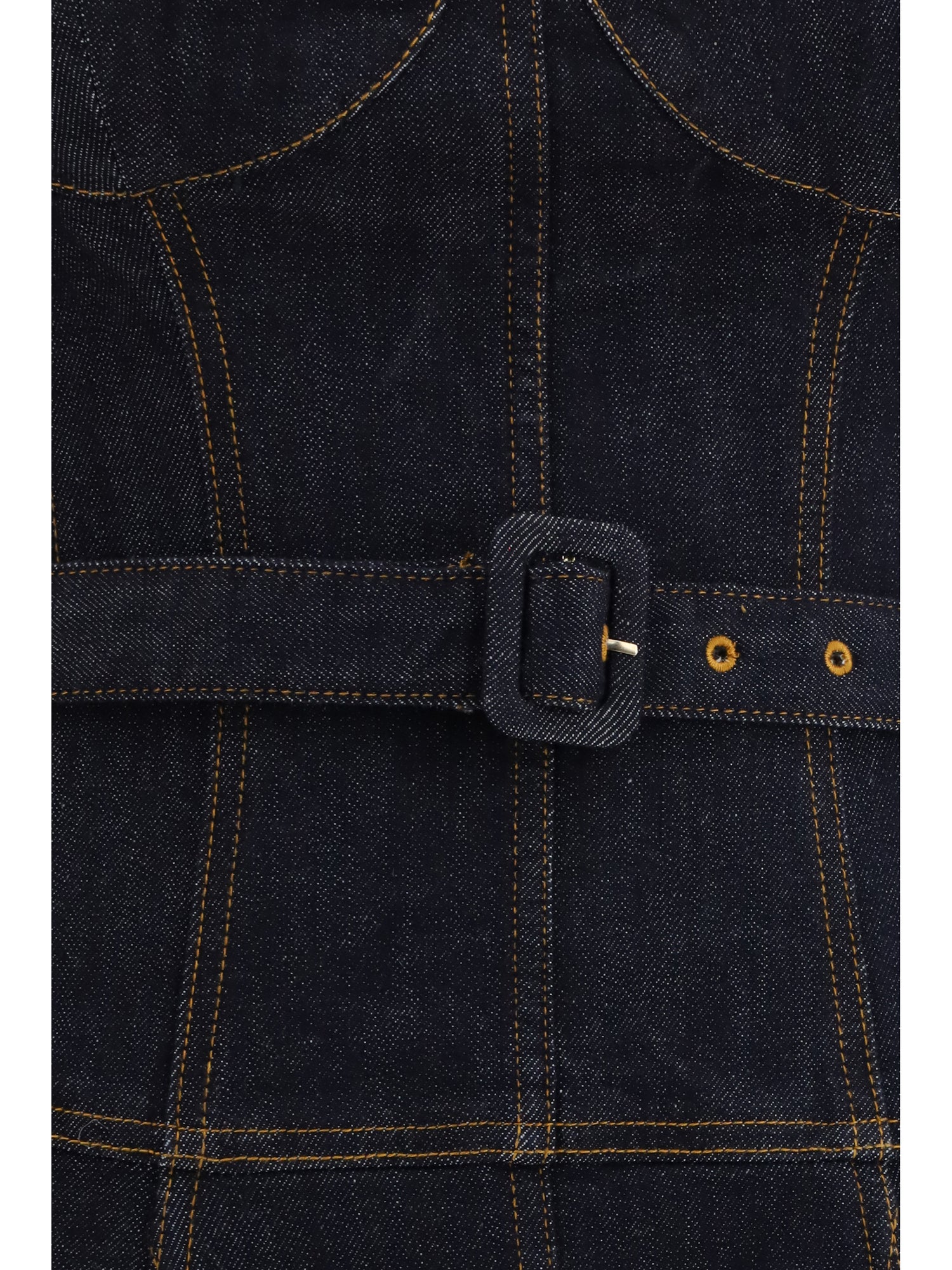 SELF-PORTRAIT 8 denim flared midi dress