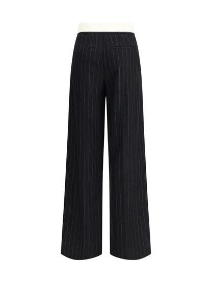 FORTE_FORTE I sartorial high-waisted pinstripe wool-blend trousers