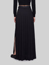 black maxi pleated skirt