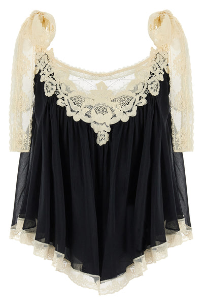 roselight cotton and silk blend top