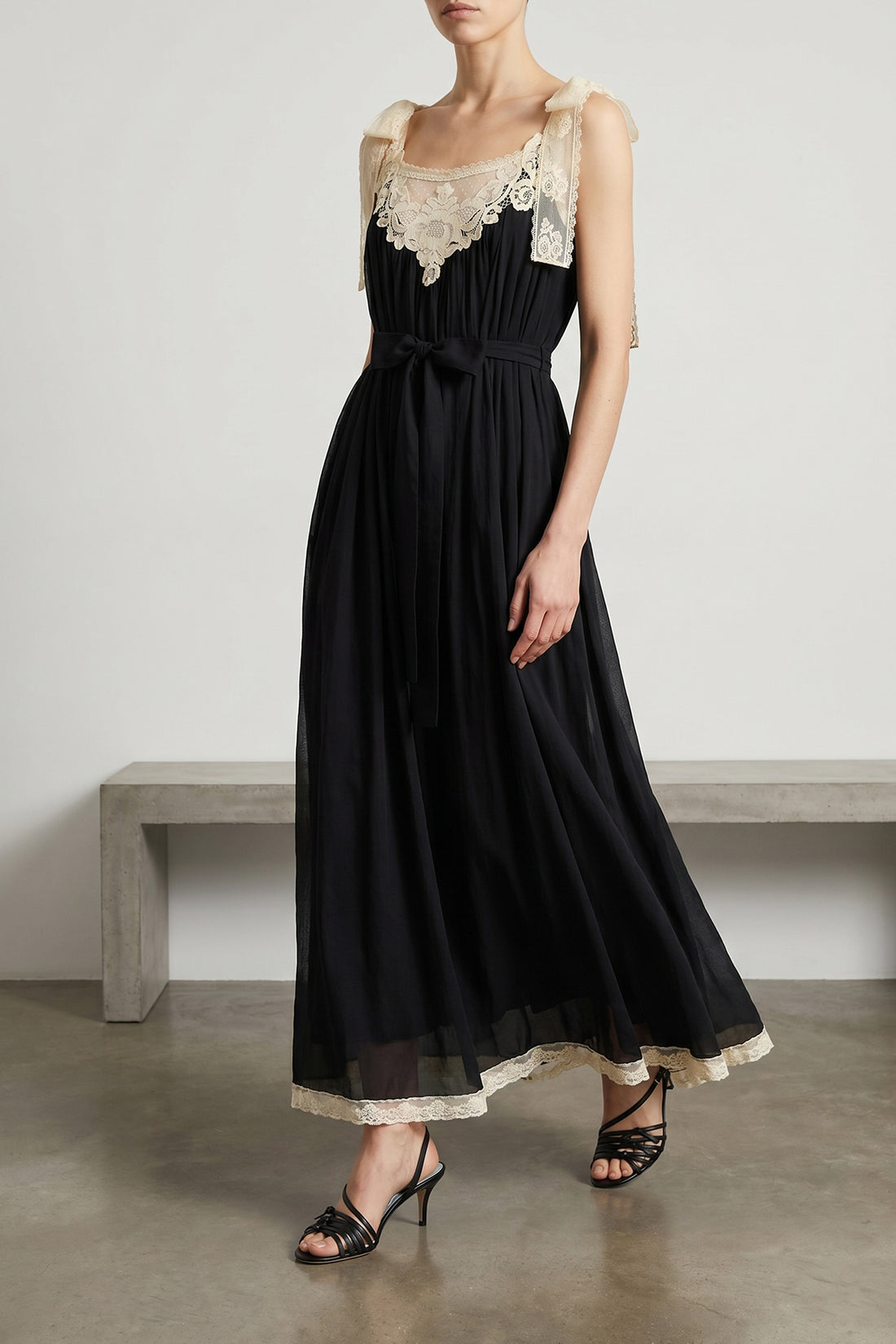 ZIMMERMANN 3 roselight long dress in cotton and silk blend