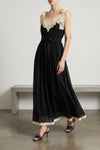 roselight long dress in cotton and silk blend