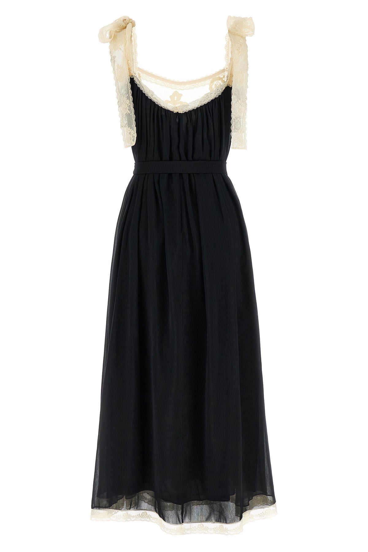 roselight long dress in cotton and silk blend