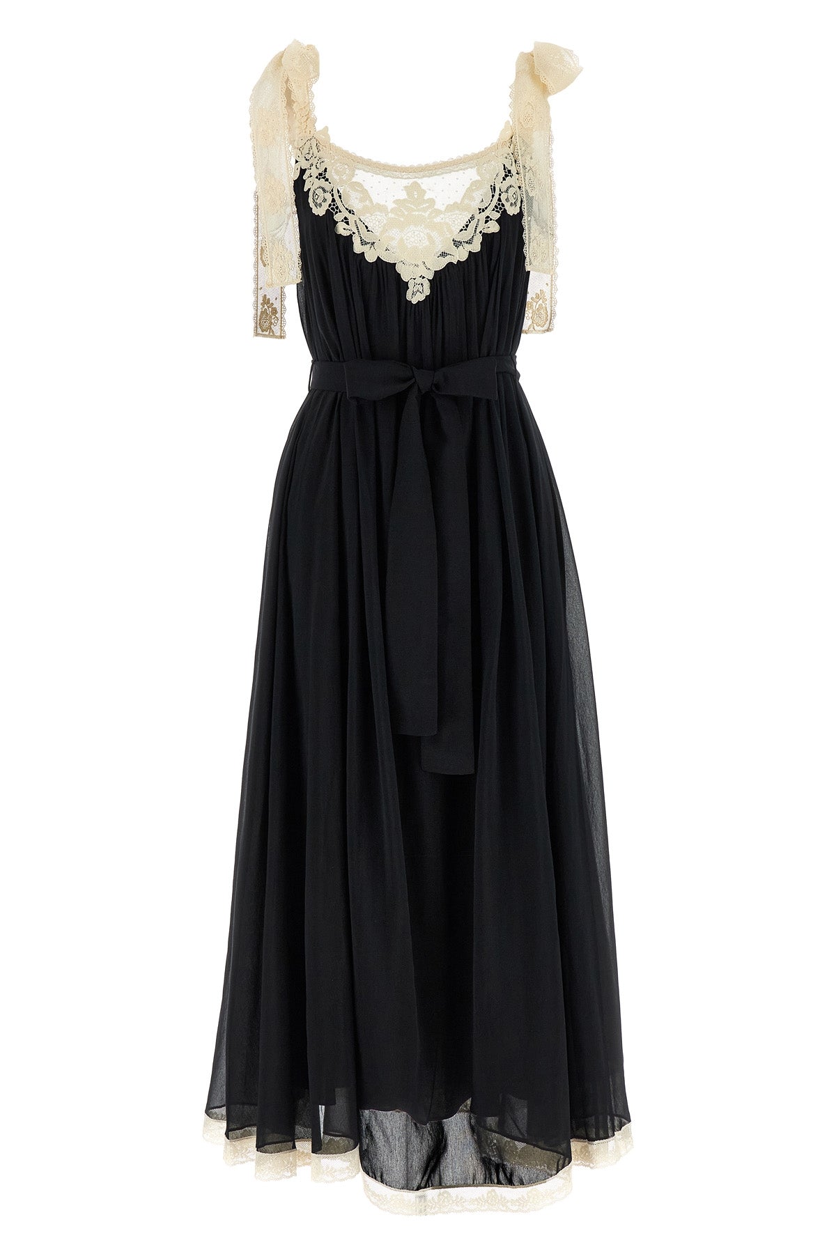 roselight long dress in cotton and silk blend