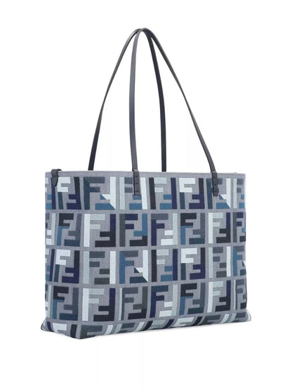 roll large canvas shopper with ff embroidery