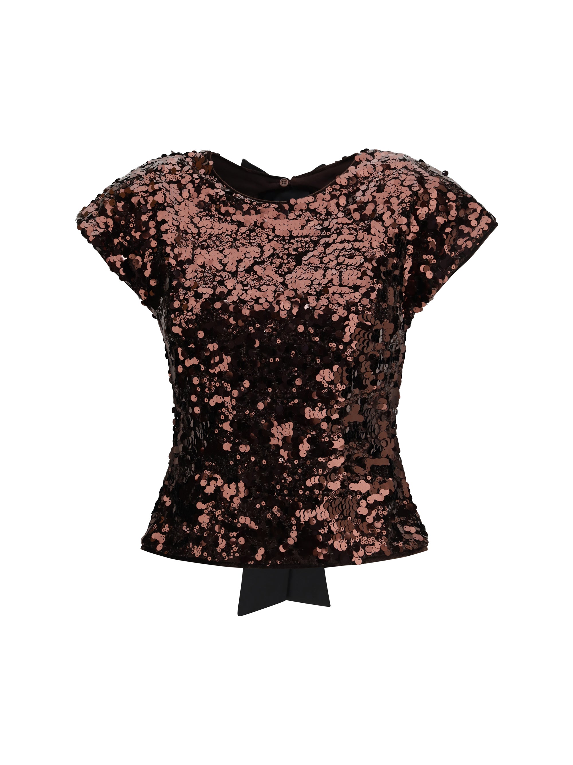 sequin top with bow back