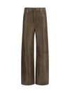melany leather pants with embroidery