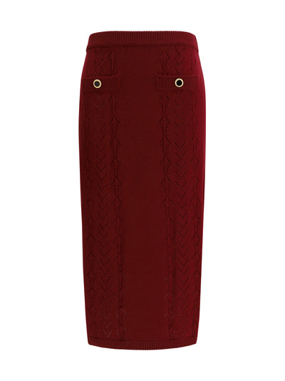 merino wool midi skirt