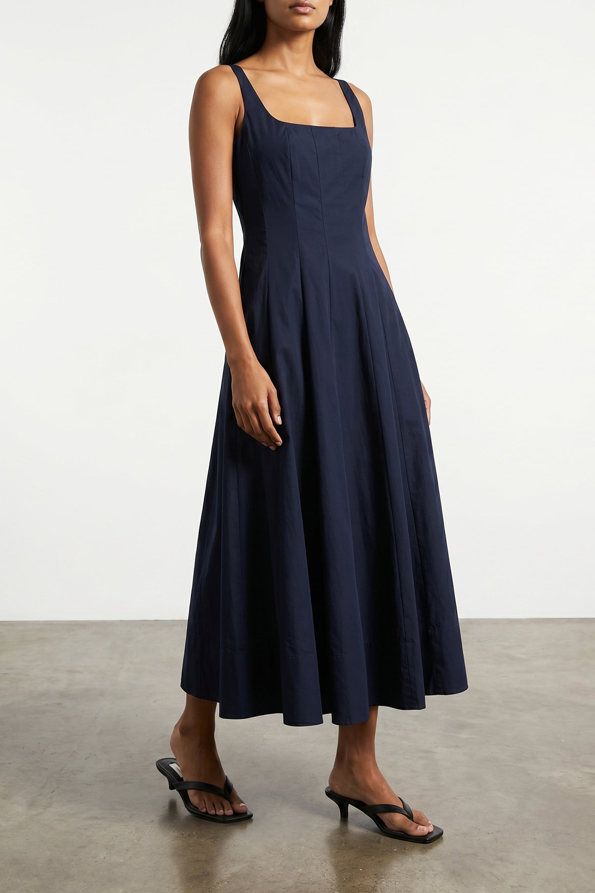 wells midi dress in light cotton poplin