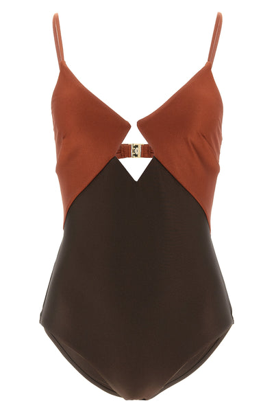 aster one-piece swimsuit in shiny stretch fabric