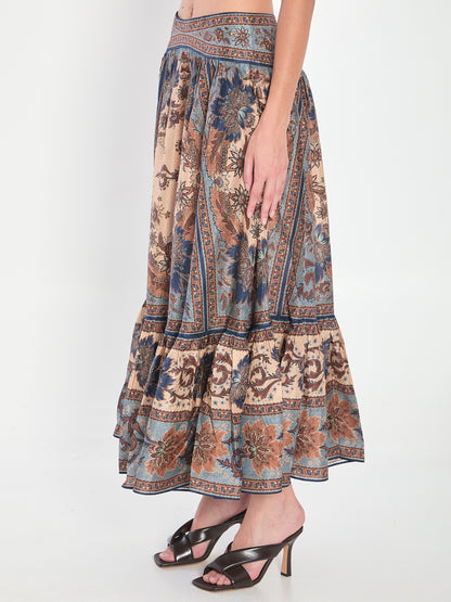 ZIMMERMANN 02 ascension tiered midi skirt 