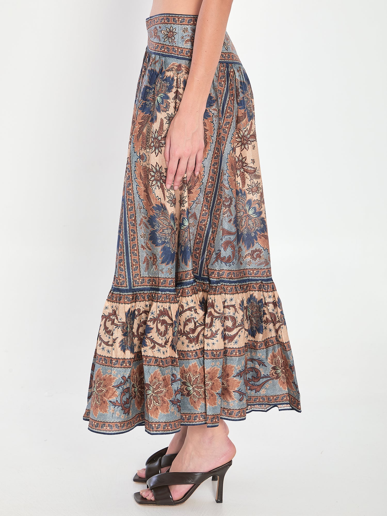 ZIMMERMANN 02 ascension tiered midi skirt 