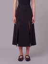 midi panel skirt in double crepe