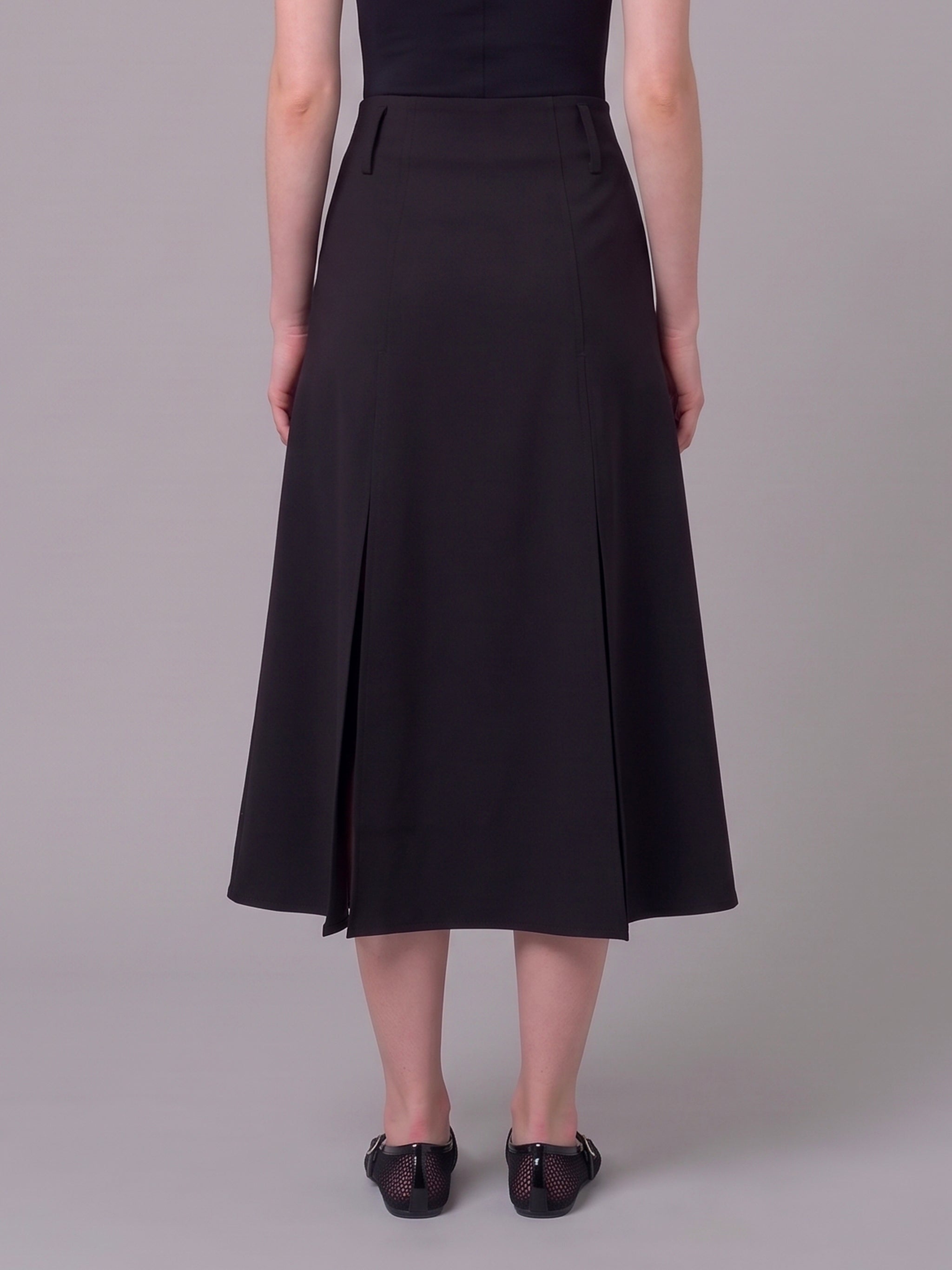 midi panel skirt in double crepe