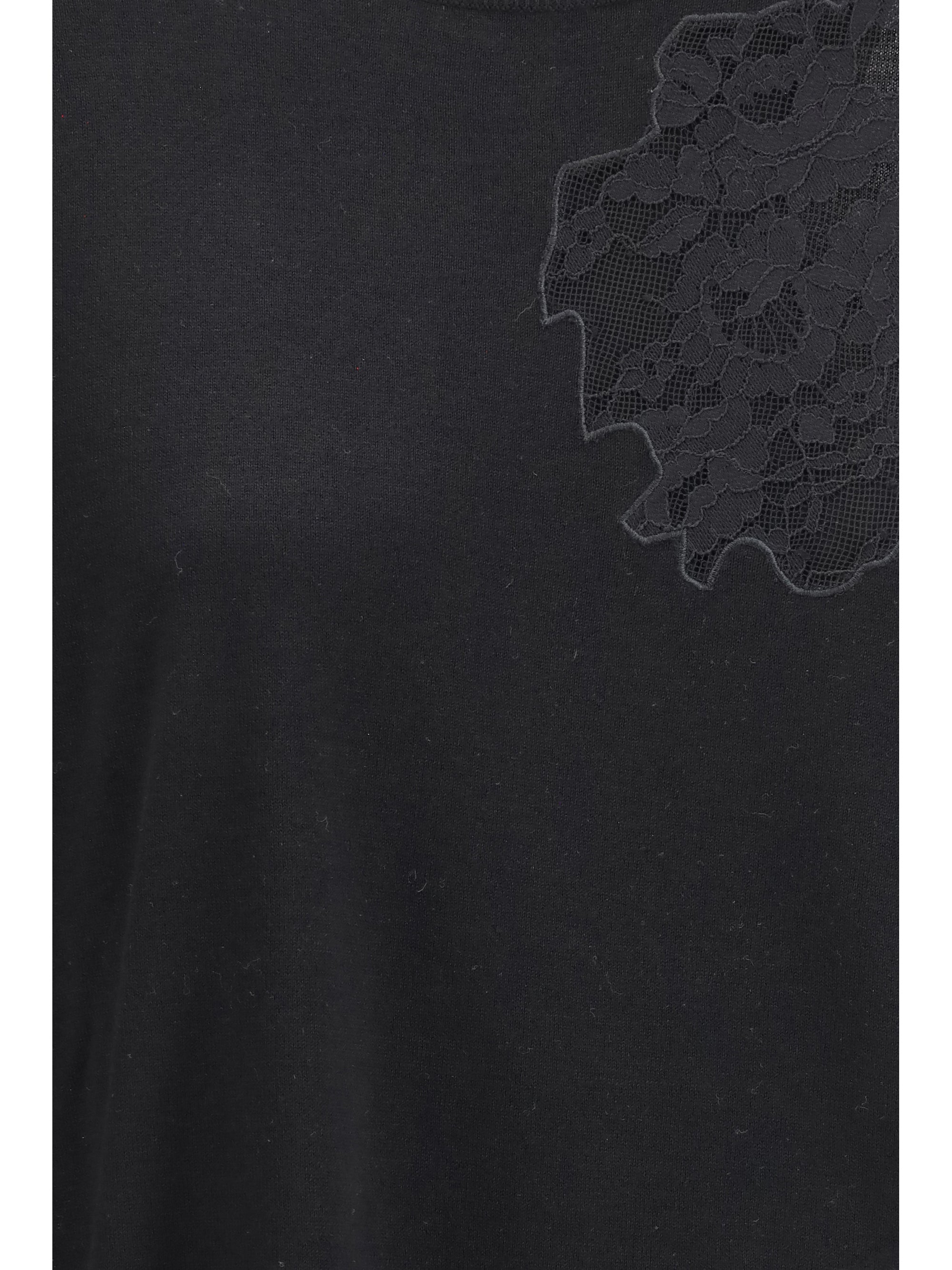 wool sweater with lace inserts