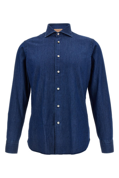 marechiaro denim-effect cotton shirt