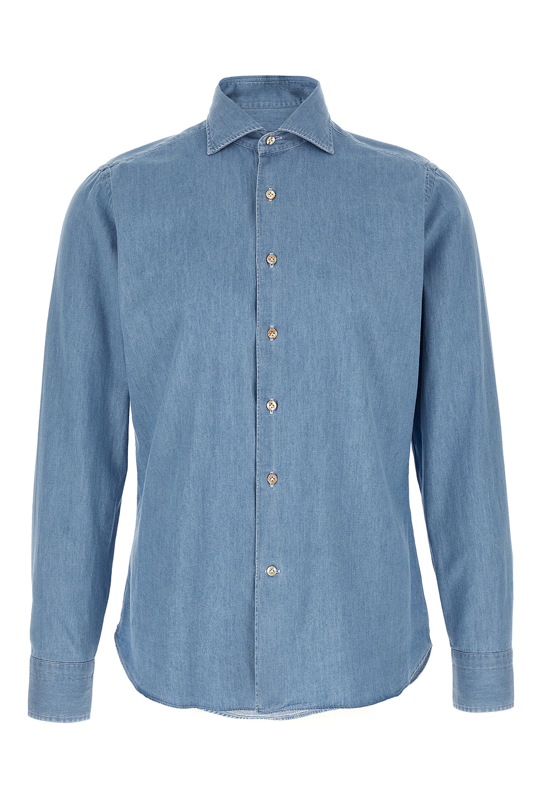 BORRIELLO 39 cm shirt - passion line in smooth cotton denim