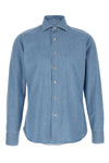 shirt - passion line in smooth cotton denim