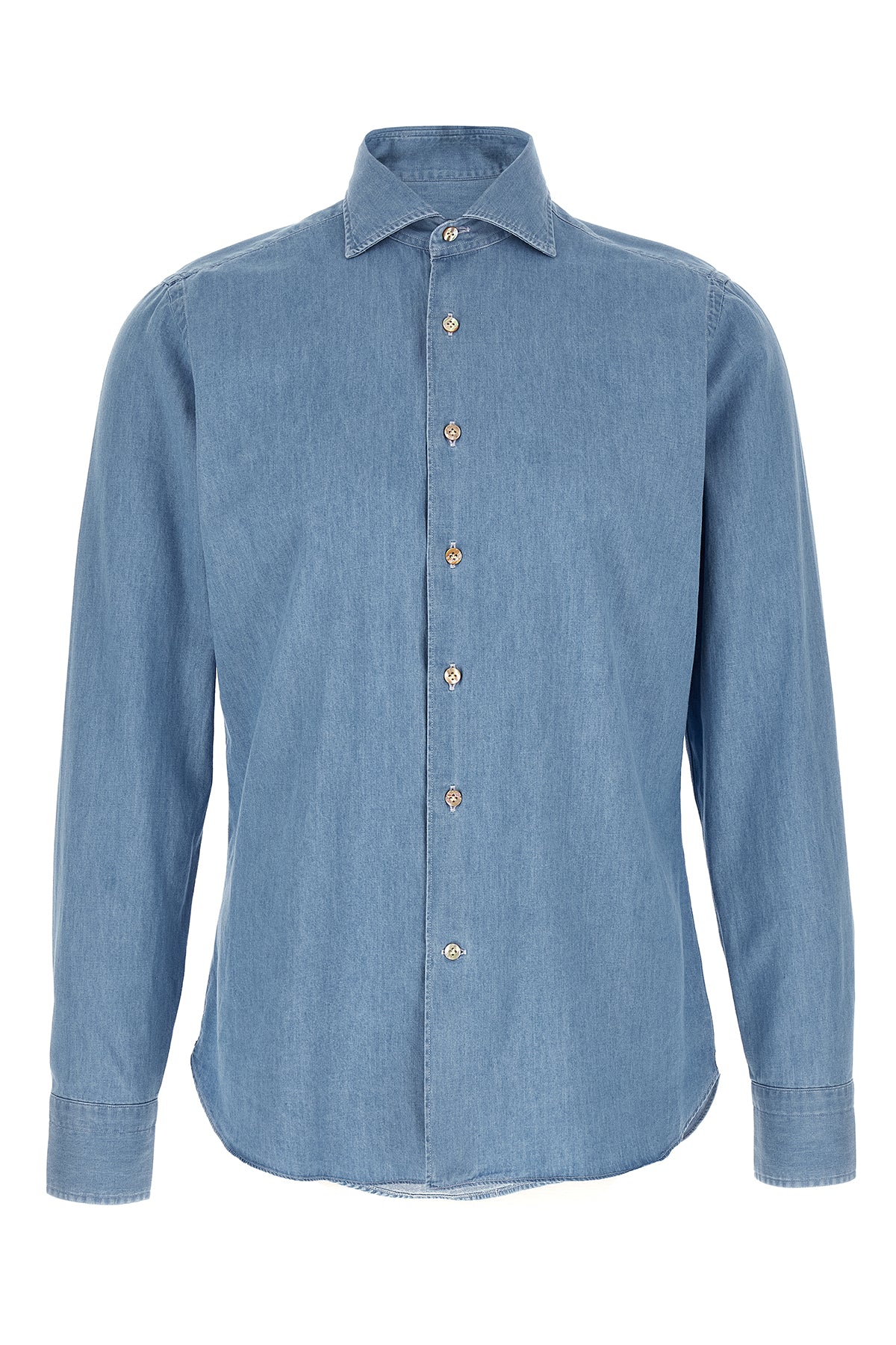 shirt - passion line in smooth cotton denim
