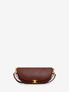 dark brown small triomphe halfmoon bag