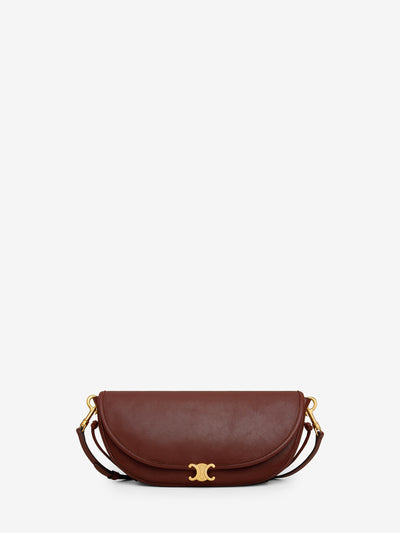 dark brown small triomphe halfmoon bag