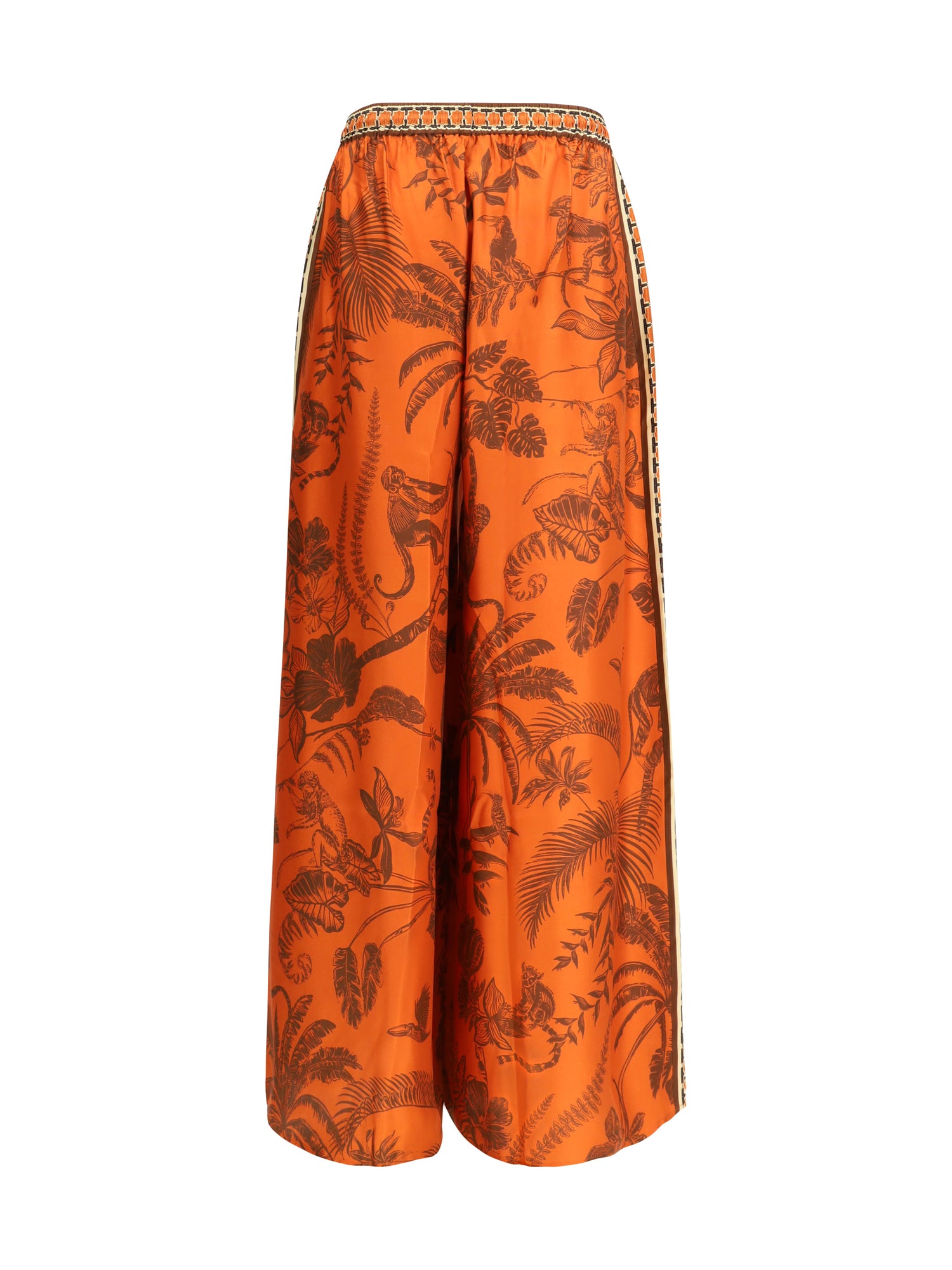 ALEMAIS 6 monkey dance silk palazzo pants